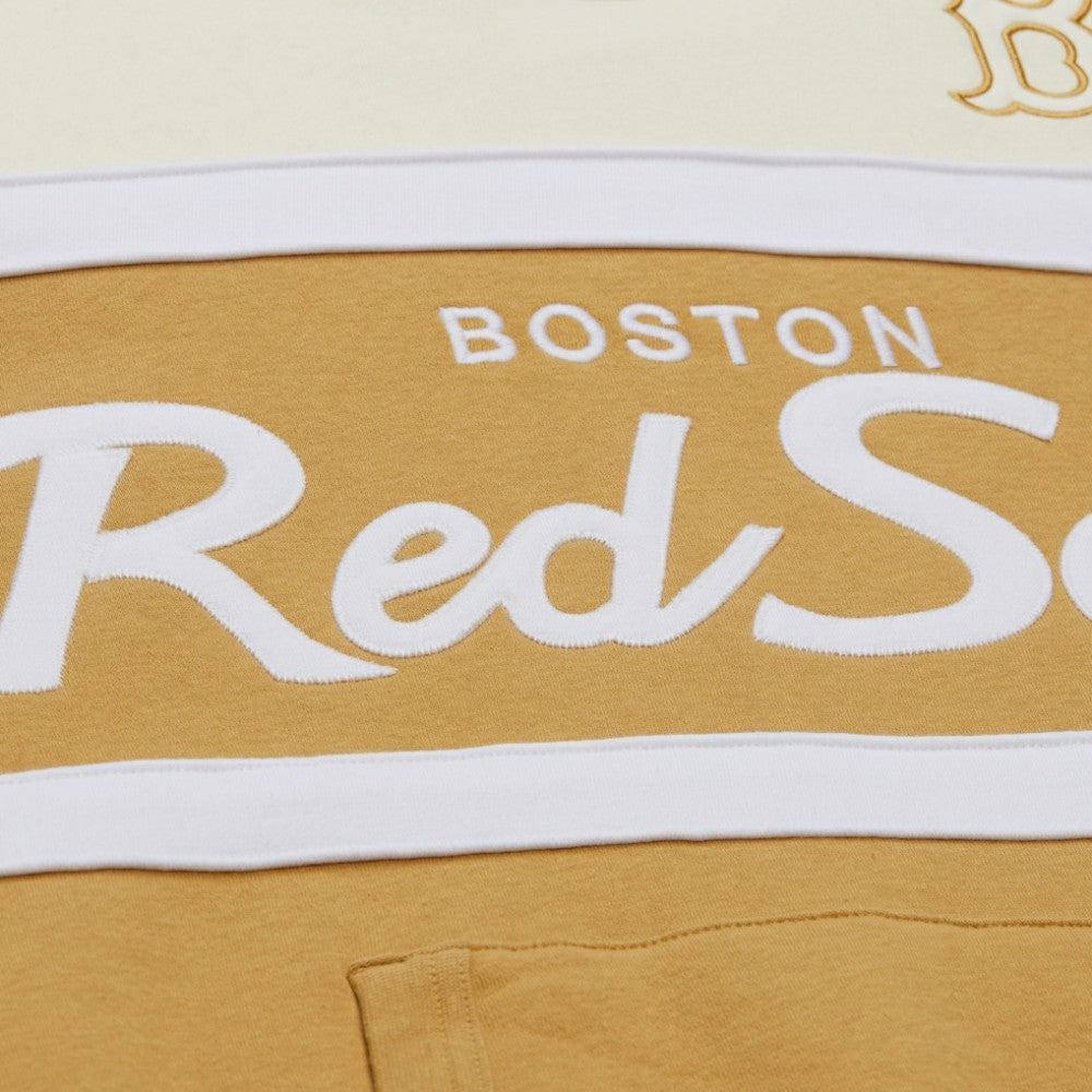 Tan/Cream Boston Red Sox Mitchell & Ness Head Coach Pullover Hoodie