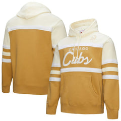 Tan/Cream Chicago Cubs Mitchell & Ness Head Coach Pullover Hoodie
