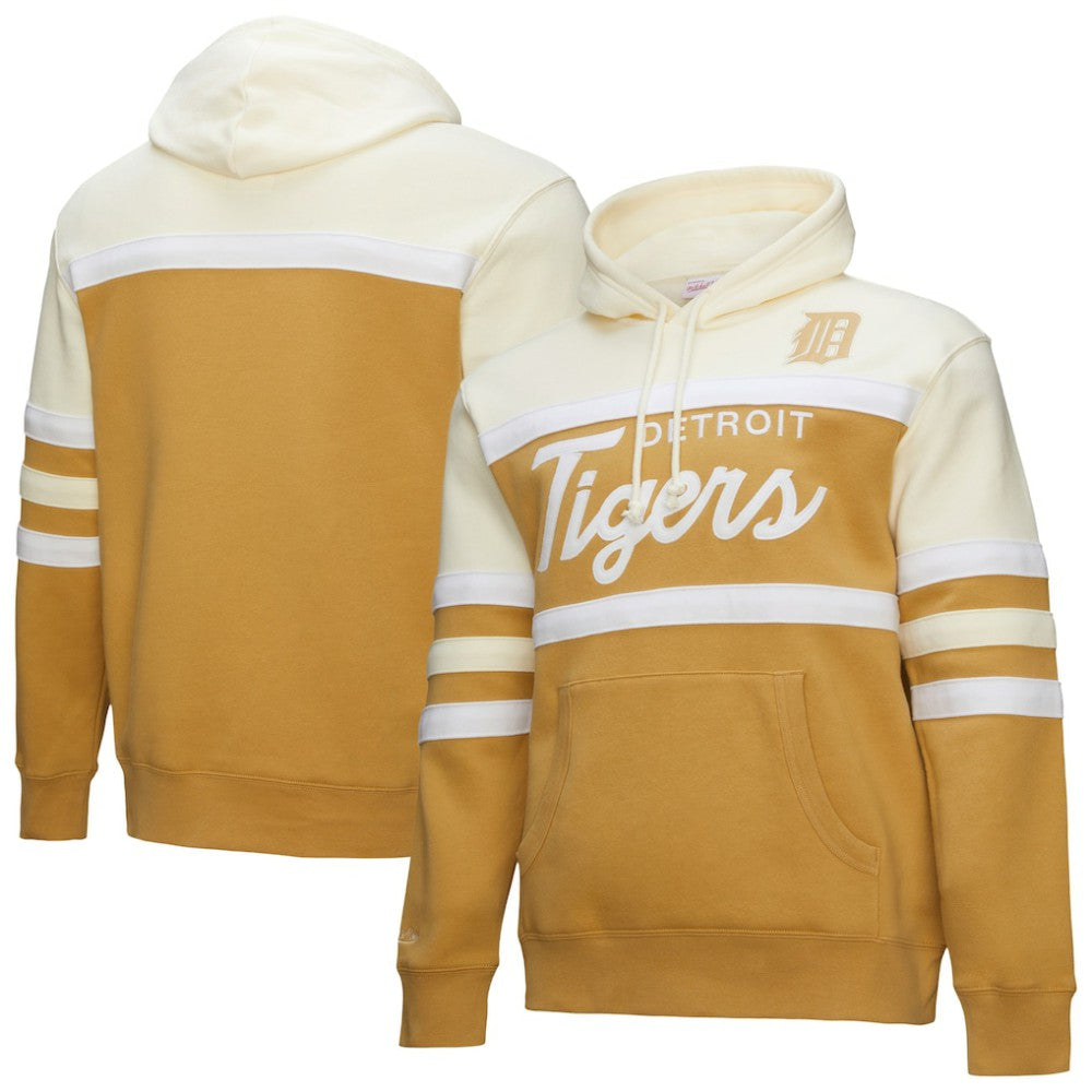 Tan/Cream Detroit Tigers Mitchell & Ness Head Coach Pullover Hoodie