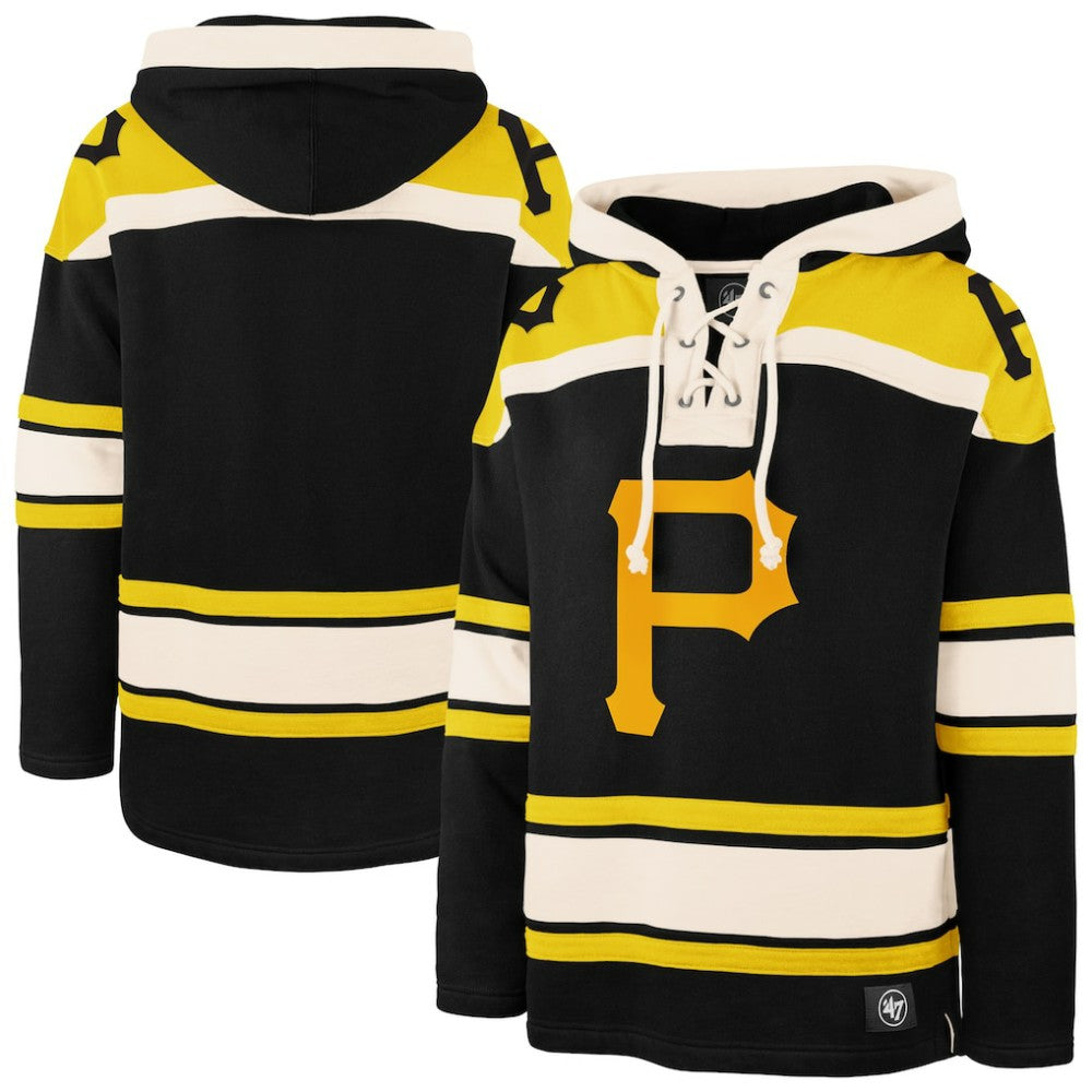 Black Pittsburgh Pirates '47 Superior Lacer Pullover Hoodie