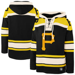 Black Pittsburgh Pirates '47 Superior Lacer Pullover Hoodie