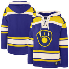 Royal Milwaukee Brewers '47 Superior Lacer Pullover Hoodie