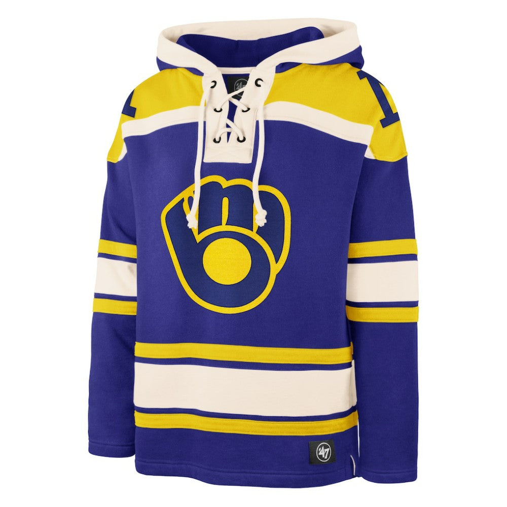Royal Milwaukee Brewers '47 Superior Lacer Pullover Hoodie