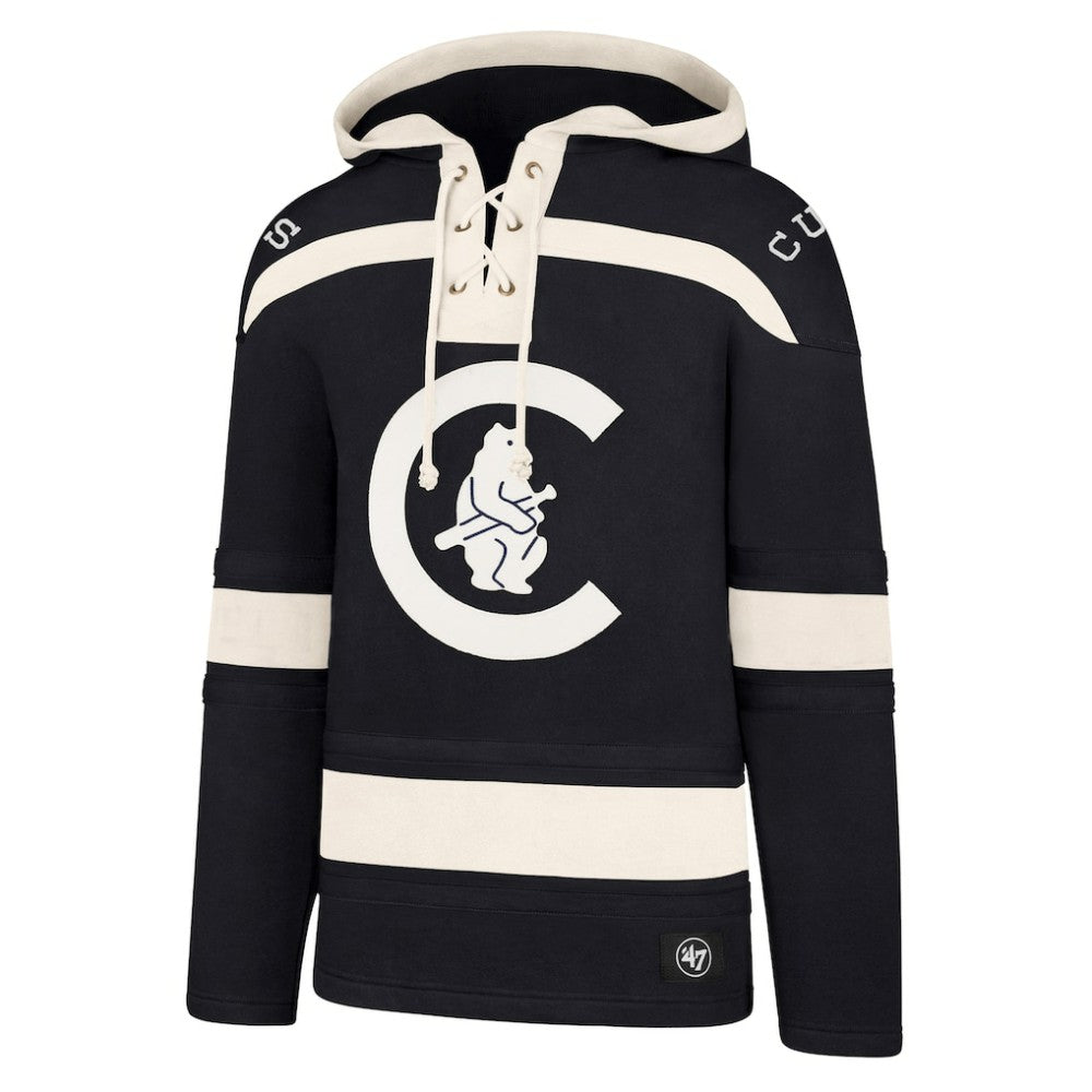 Navy Chicago Cubs '47 Superior Lacer Pullover Hoodie