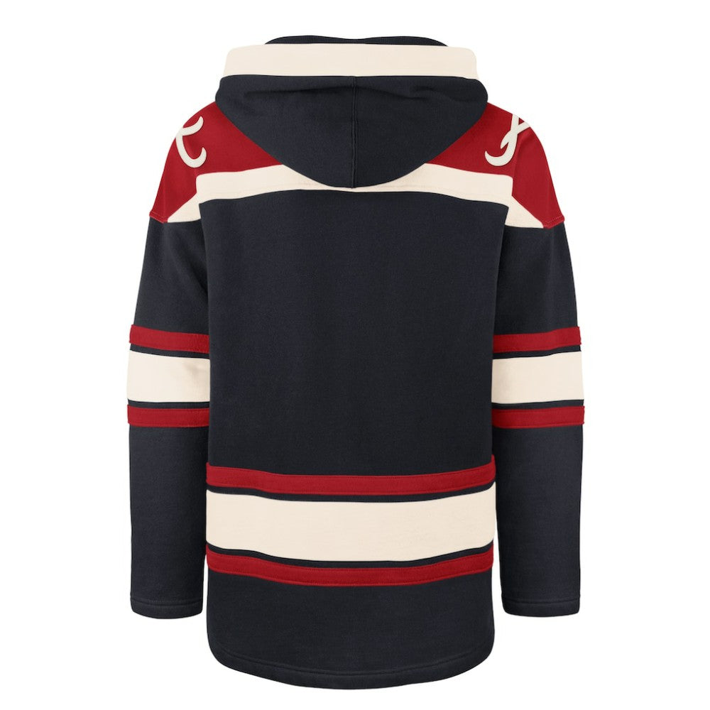 Navy Atlanta Braves '47 Superior Lacer Pullover Hoodie