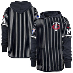 Navy Minnesota Twins '47 Pinstripe Double Header Pullover Hoodie