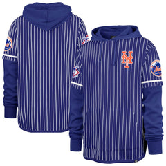 Royal New York Mets '47 Pinstripe Double Header Pullover Hoodie