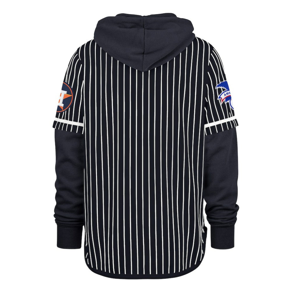 Navy Houston Astros '47 Pinstripe Double Header Pullover Hoodie