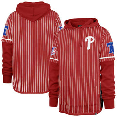 Red Philadelphia Phillies '47 Pinstripe Double Header Pullover Hoodie