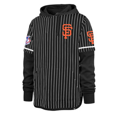 Black San Francisco Giants '47 Pinstripe Double Header Pullover Hoodie
