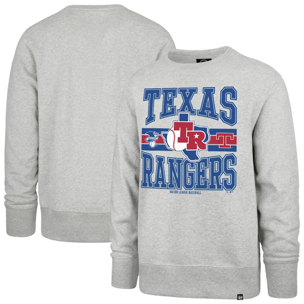 Gray Texas Rangers '47 Letters Headline Pullover Sweatshirt