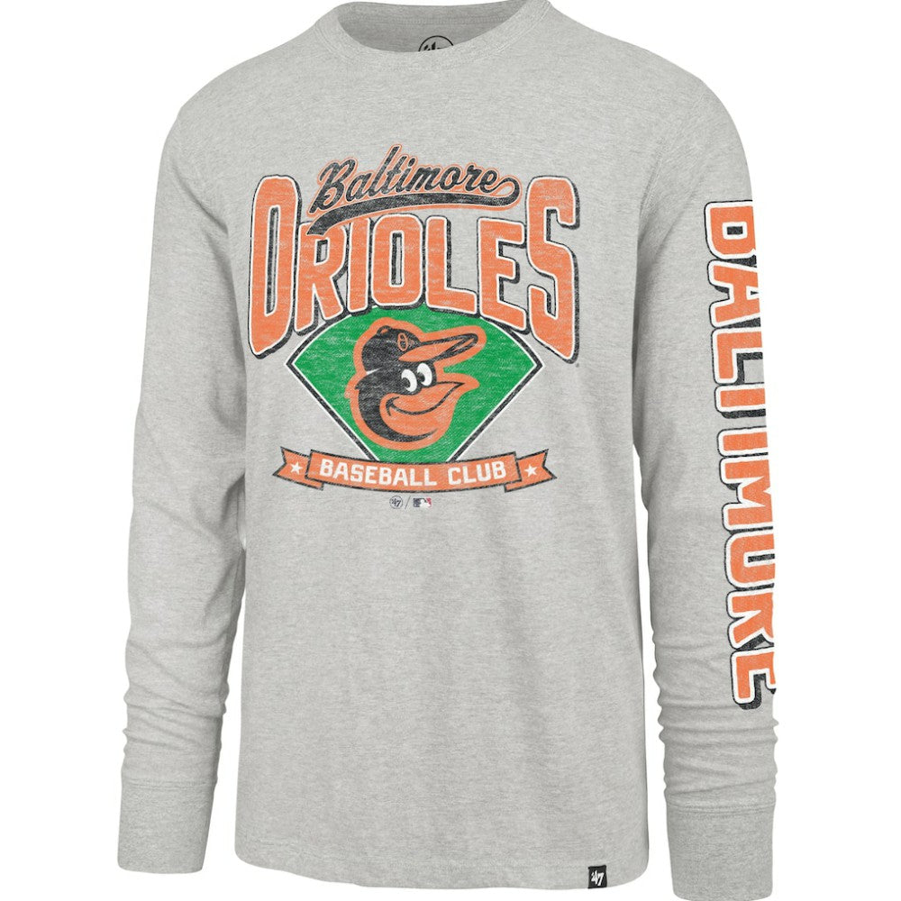 Gray Baltimore Orioles '47 Fair Ball Franklin Long Sleeve T-Shirt