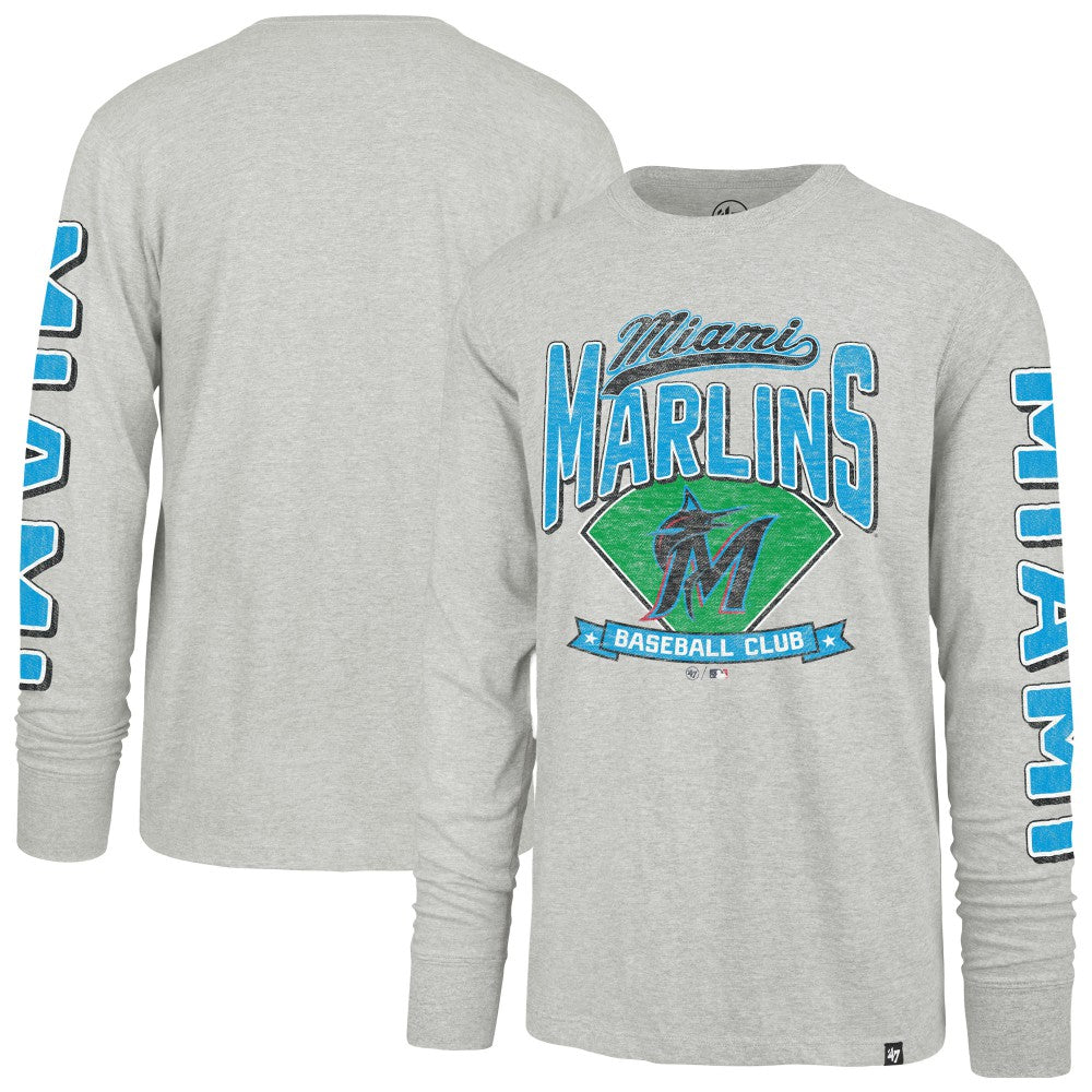 Gray Miami Marlins '47 Fair Ball Franklin Long Sleeve T-Shirt