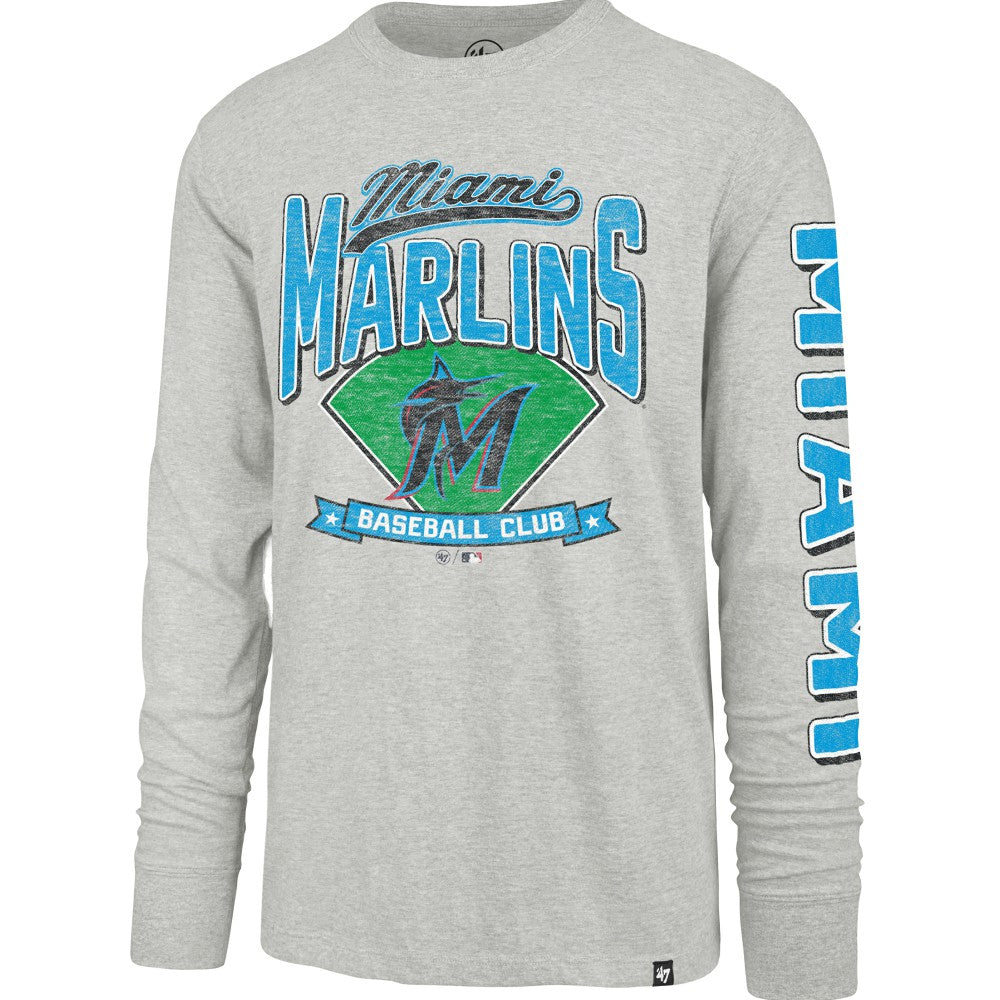 Gray Miami Marlins '47 Fair Ball Franklin Long Sleeve T-Shirt