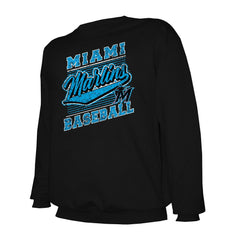 Black Miami Marlins Stitches Lightweight Crew Sweatshirt
