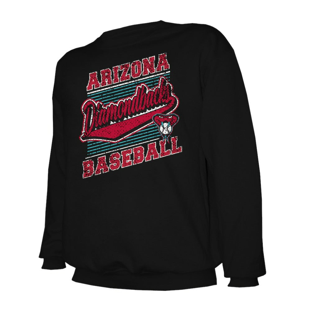 Black Arizona Diamondbacks Stitches Lightweight Crew Sweatshirt