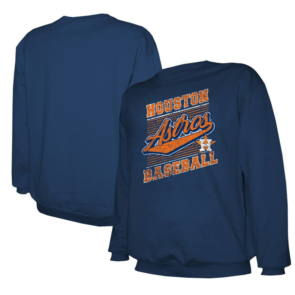 Navy Houston Astros Stitches Lightweight Crew Sweatshirt