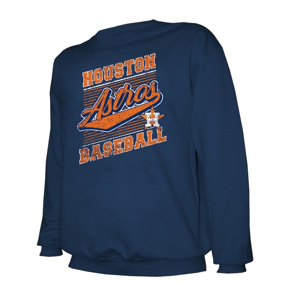 Navy Houston Astros Stitches Lightweight Crew Sweatshirt