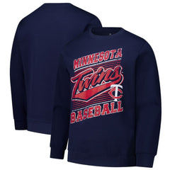 Navy Minnesota Twins Stitches Lightweight Crew Sweatshirt