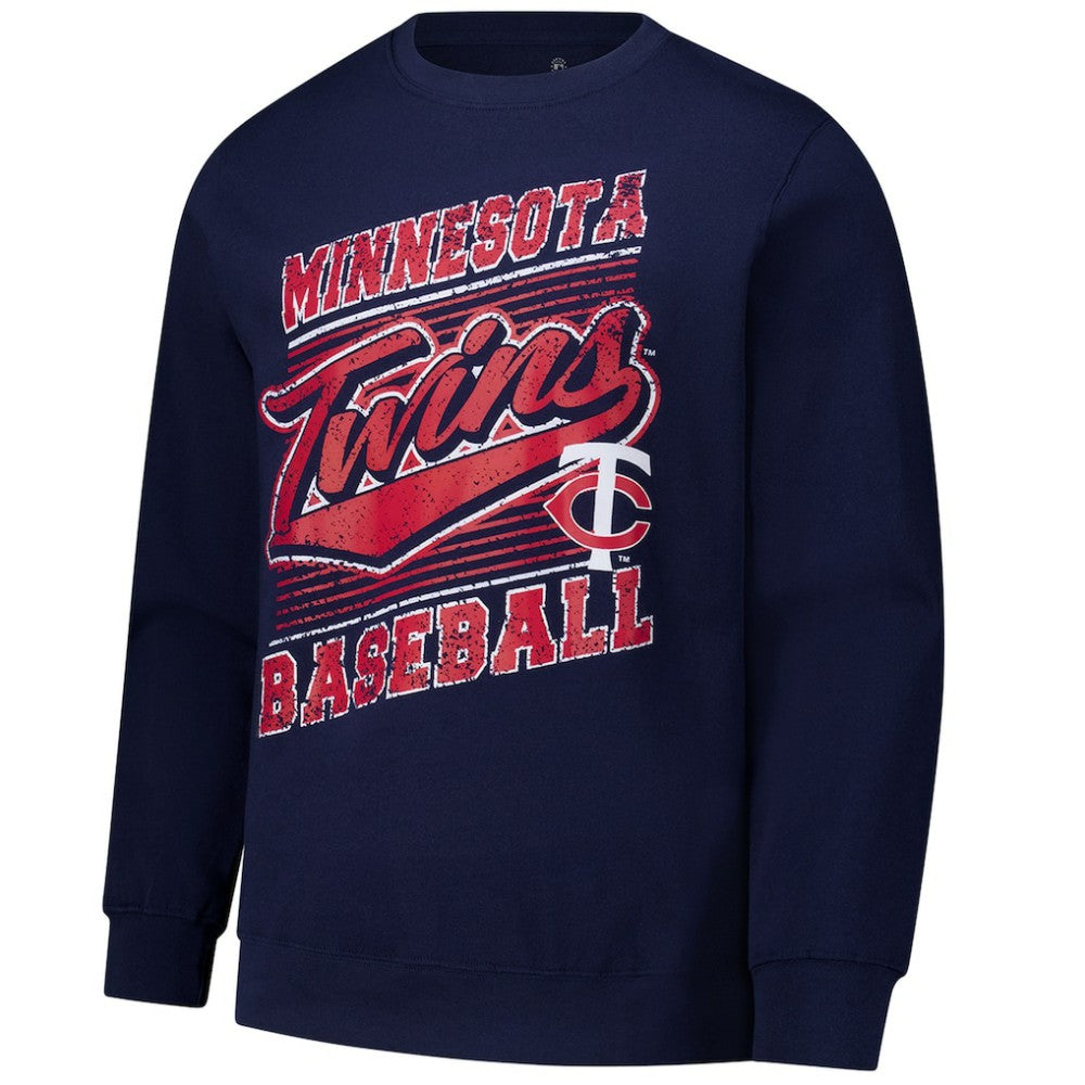 Navy Minnesota Twins Stitches Lightweight Crew Sweatshirt