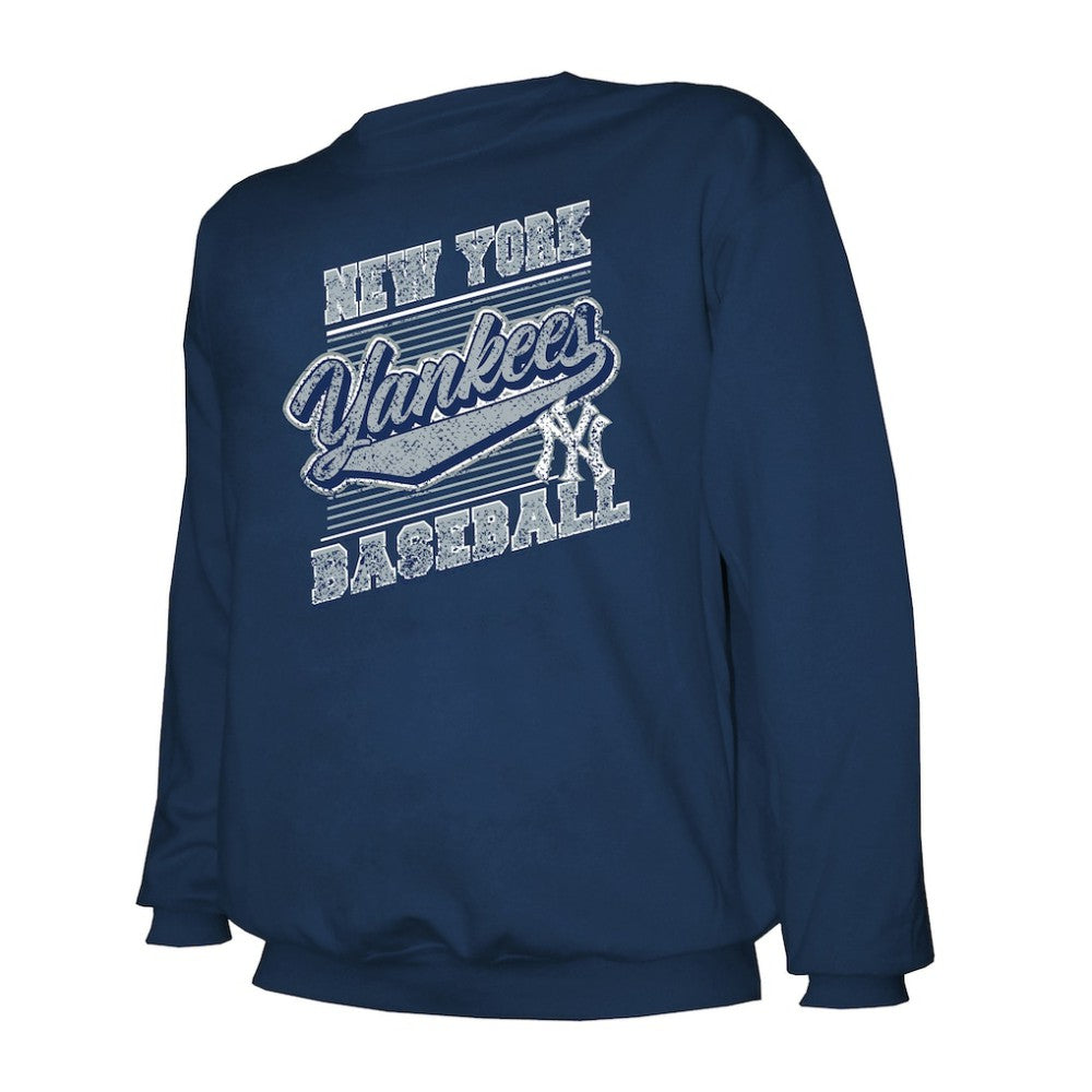 Navy New York Yankees Stitches Lightweight Crew Sweatshirt
