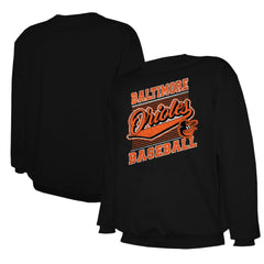 Black Baltimore Orioles Stitches Lightweight Crew Sweatshirt