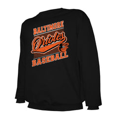 Black Baltimore Orioles Stitches Lightweight Crew Sweatshirt