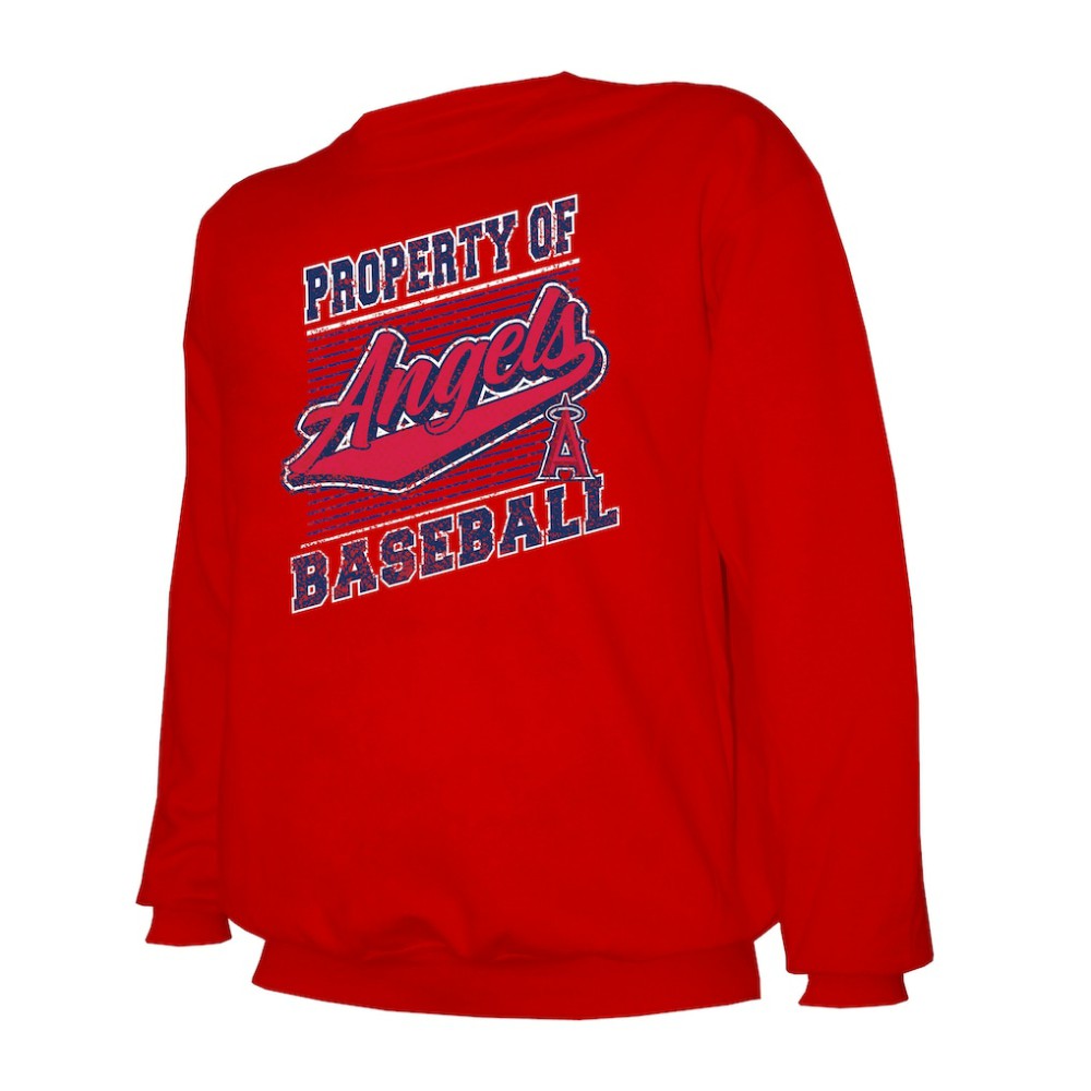 Red Los Angeles Angels Stitches Lightweight Crew Sweatshirt