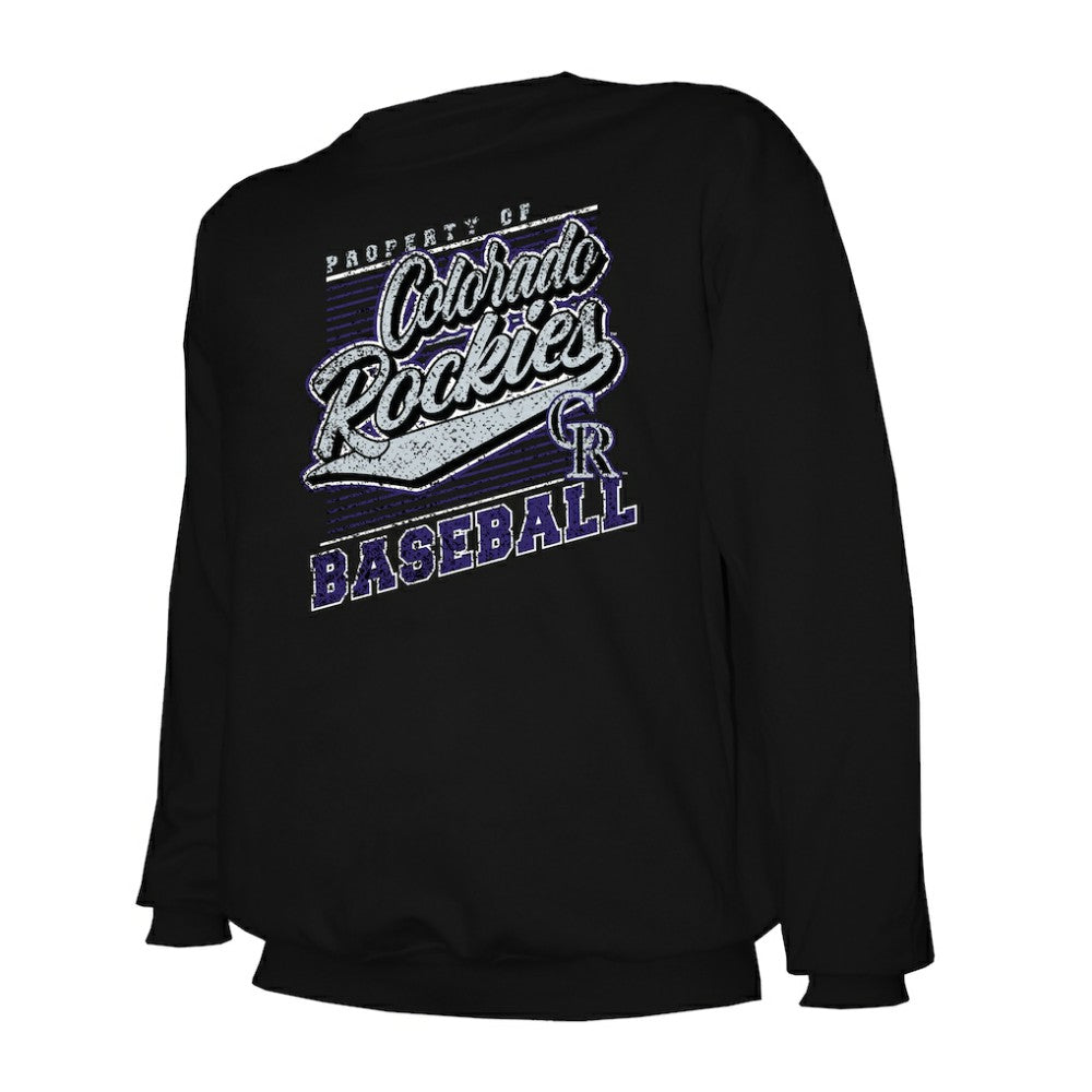 Black Colorado Rockies Stitches Lightweight Crew Sweatshirt