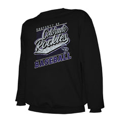 Black Colorado Rockies Stitches Lightweight Crew Sweatshirt