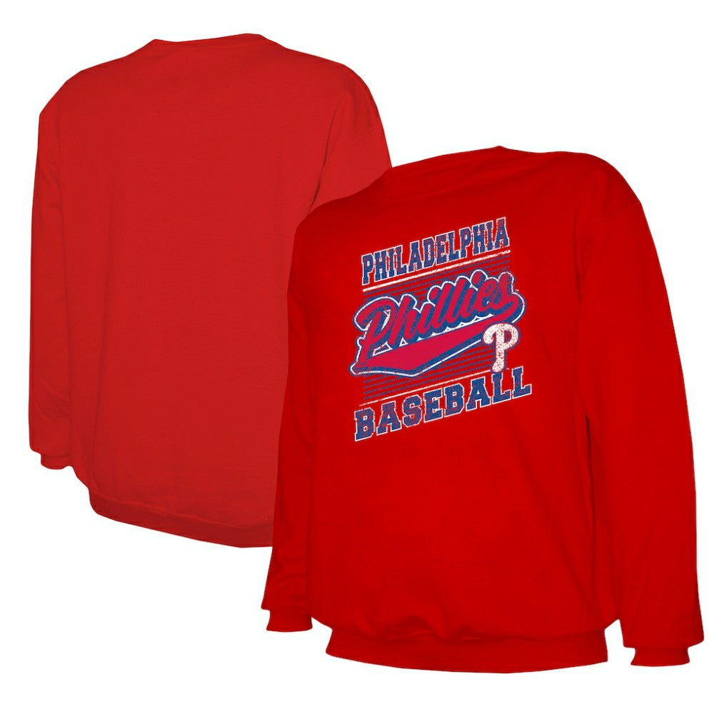 Red Philadelphia Phillies Stitches Lightweight Crew Sweatshirt