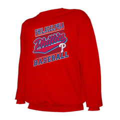 Red Philadelphia Phillies Stitches Lightweight Crew Sweatshirt