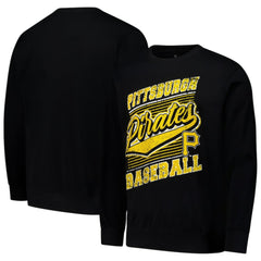 Black Pittsburgh Pirates Stitches Lightweight Crew Sweatshirt