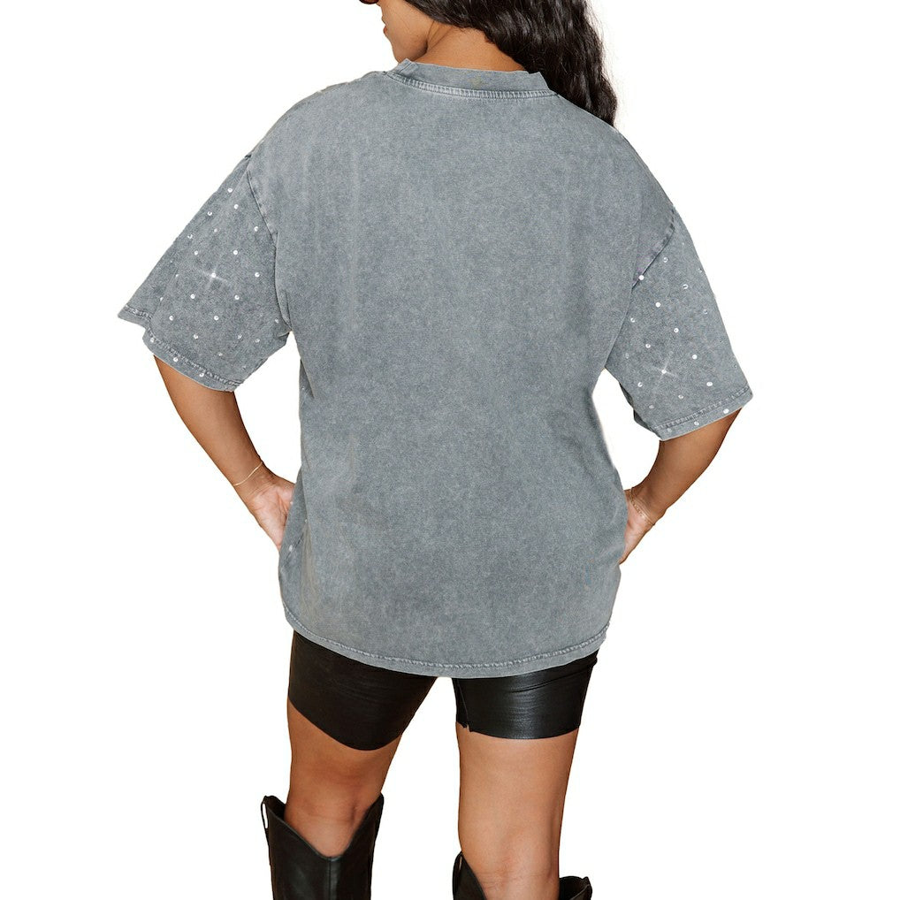 Gameday Couture Women's Oversized Mini Rhinestone Classic T-Shirt - Dallas Cowboys T-shirts