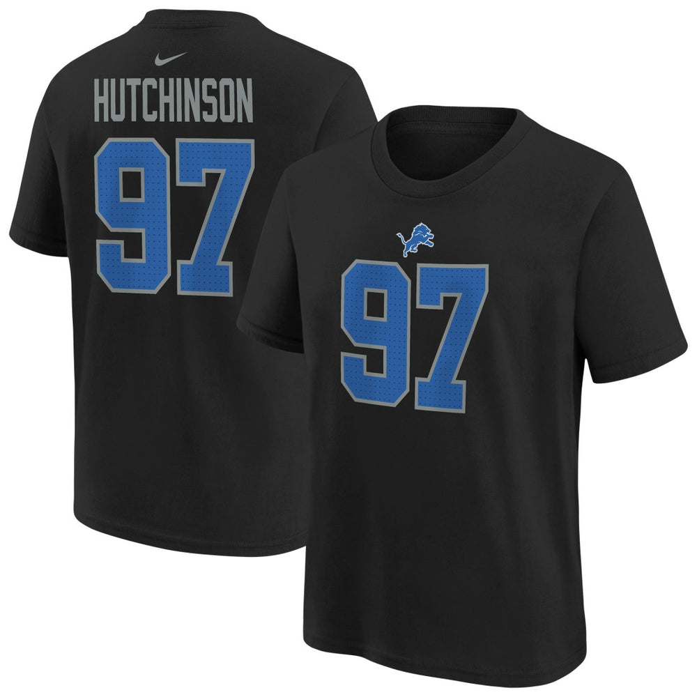 Aidan Hutchinson  Player Name & Number T-Shirt - Detroit Lions T-shirts