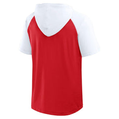 NHL Detroit Red Wings Logo Athletic Prime Raglan Short Sleeve Pullover Hoodie