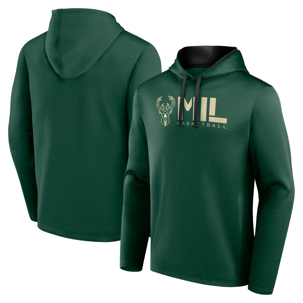 Milwaukee Bucks Logo Athletic Head Start Pullover Hoodie