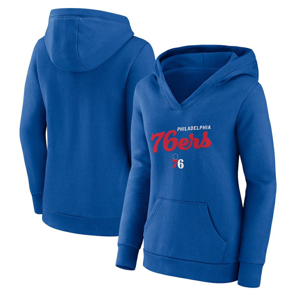 Philadelphia 76ers Logo Athletic Women's Triumphant V-Neck Pullover Hoodie