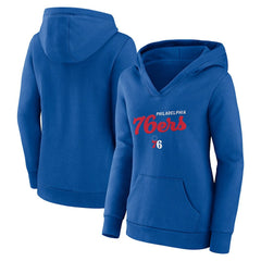 Philadelphia 76ers Logo Athletic Women's Triumphant V-Neck Pullover Hoodie
