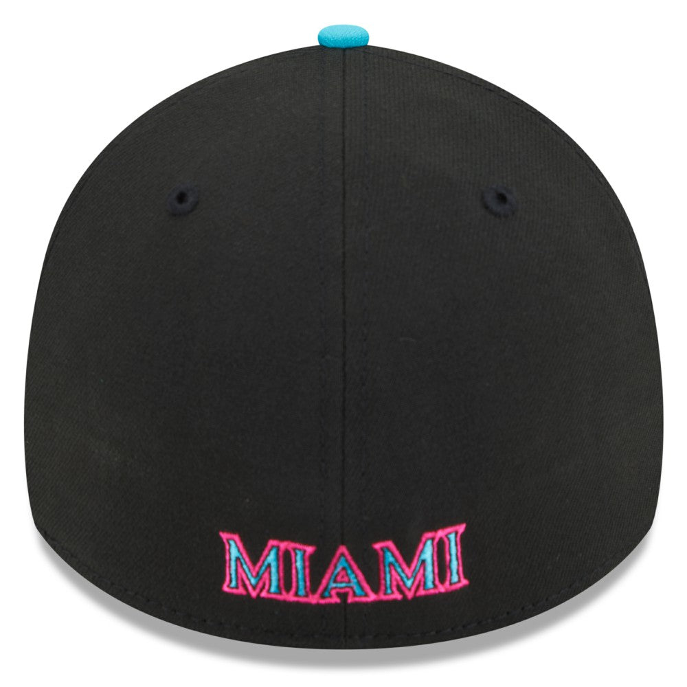 Black/Pink Miami Marlins New Era 2025 City Connect 39THIRTY Flex Hat