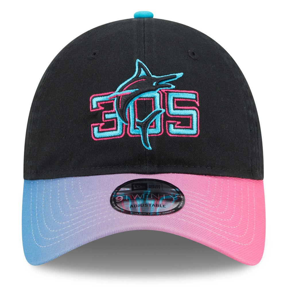 Black/Pink Miami Marlins New Era 2025 City Connect 9TWENTY Adjustable Hat