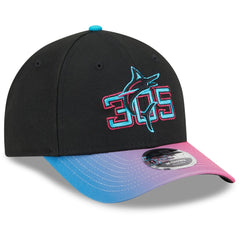Black/Pink Miami Marlins New Era 2025 City Connect 9FORTY M-Crown Adjustable Hat