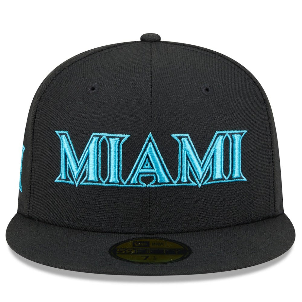 Black Miami Marlins New Era 2025 City Connect 59FIFTY Fitted Hat