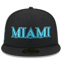 Black Miami Marlins New Era 2025 City Connect 59FIFTY Fitted Hat
