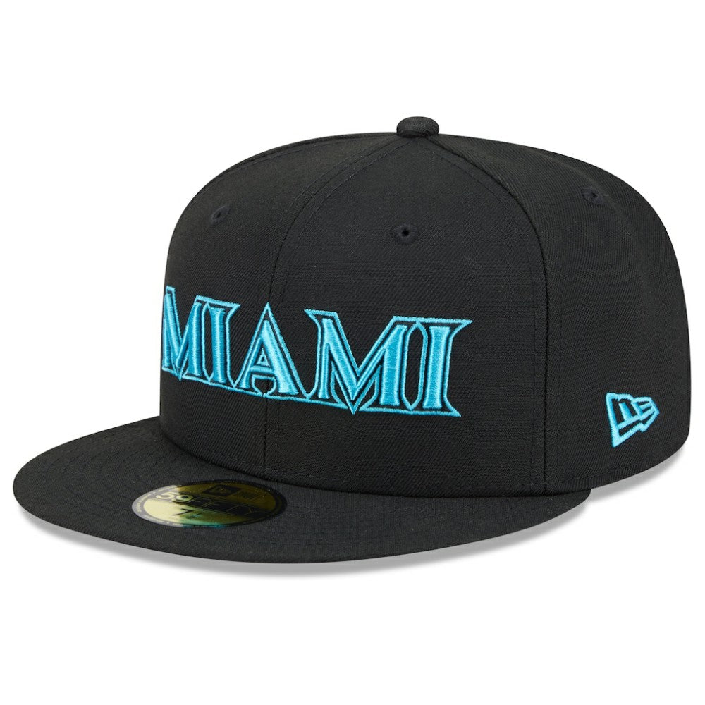 Black Miami Marlins New Era 2025 City Connect 59FIFTY Fitted Hat