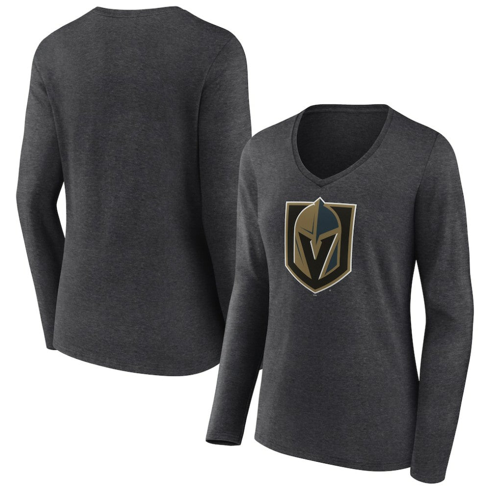 NHL Vegas Golden Knights Women's Primary Logo Long Sleeve V-Neck T-Shirt