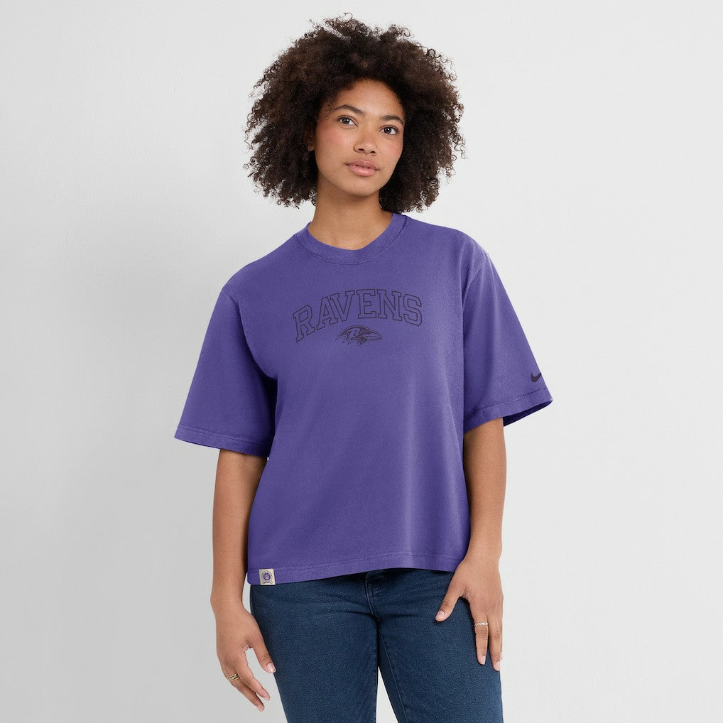 Women's Glory Arch Boxy T-Shirt - Baltimore Ravens T-shirts