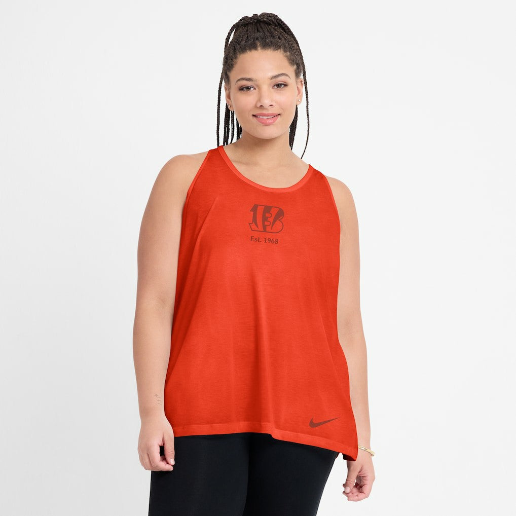 Women's Glory Open-Back Crisscross Dri-FIT Tank Top - Cincinnati Bengals Tops