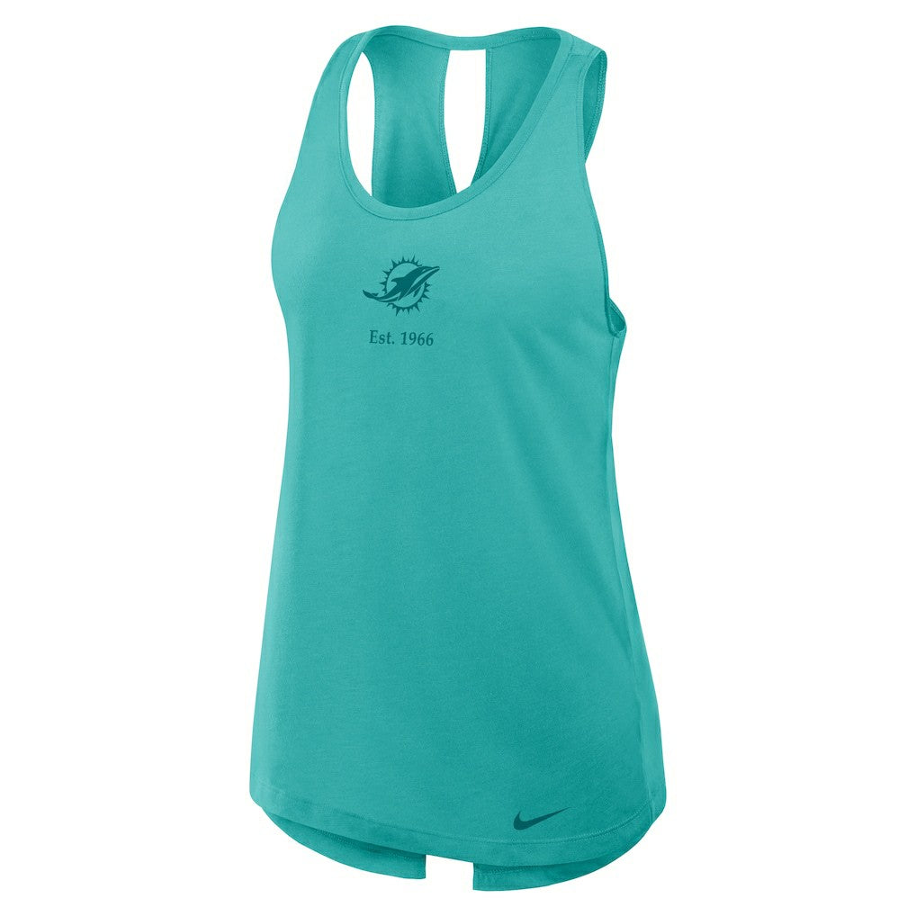Women's Glory Open-Back Crisscross Dri-FIT Tank Top - Miami Dolphins Tops
