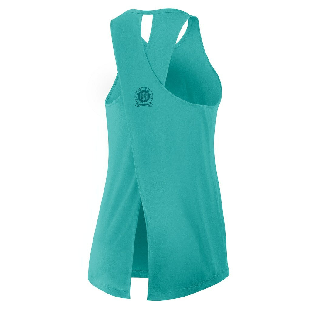 Women's Glory Open-Back Crisscross Dri-FIT Tank Top - Miami Dolphins Tops